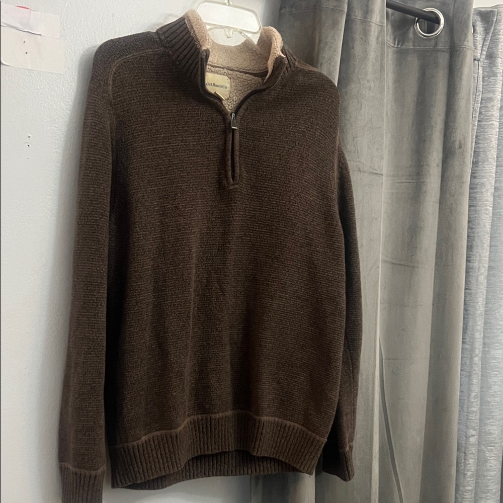 G.H. Bass & Co. Dark Brown Zip-Up Sweater